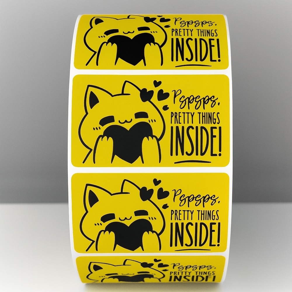 Pspsps Pretty Things Inside Stickers – Cute Cat Labels for Packaging and Orders - Picture 7 of 11